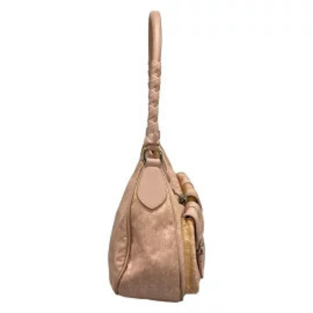 Christian Dior Lovely Shoulder Bag Pink Leather